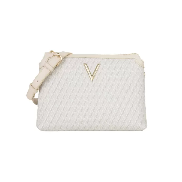 Valentino γυναικεία τσάντα ώμου με μεταλλικό λογότυπο και all-over logo print 