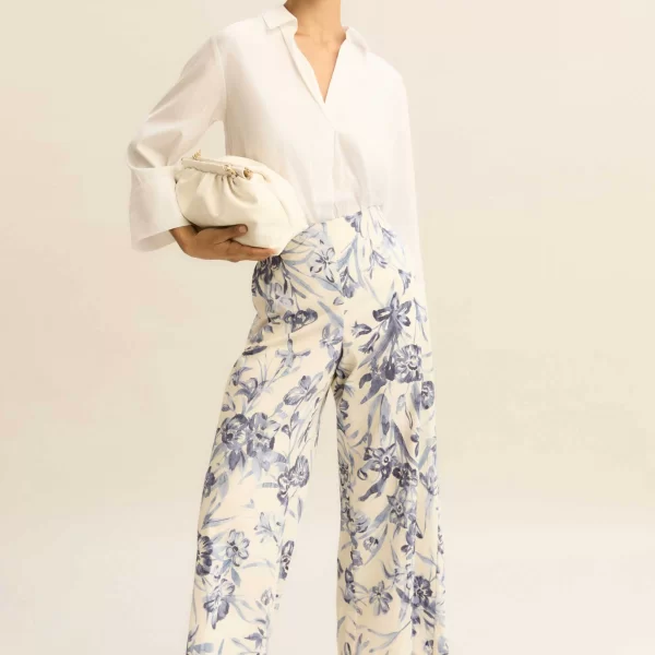 Emme by Marella γυναικείο παντελόνι με floral print 