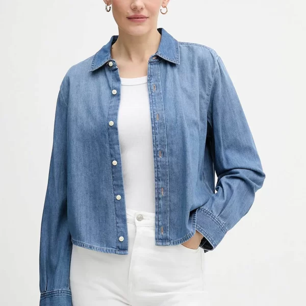 Calvin Klein Jeans γυναικείο denim πουκάμισο Relaxed Fit - LV047E902G Denim Blue