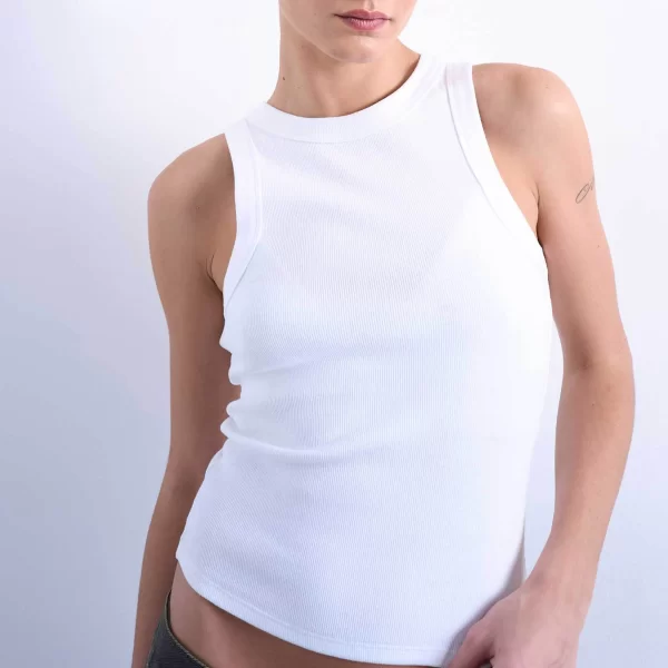 Topshop γυναικείο τοπ μονόχρωμο αμάνικο 