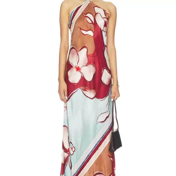 Roame γυναικείο maxi φόρεμα με floral print 