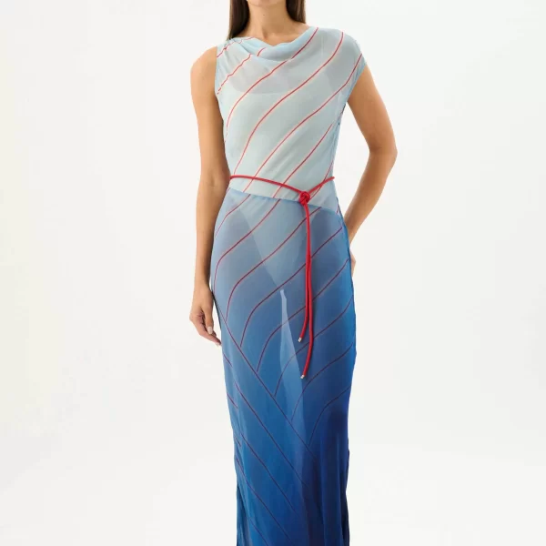 Roame γυναικείο maxi φόρεμα ημιδιάφανο 