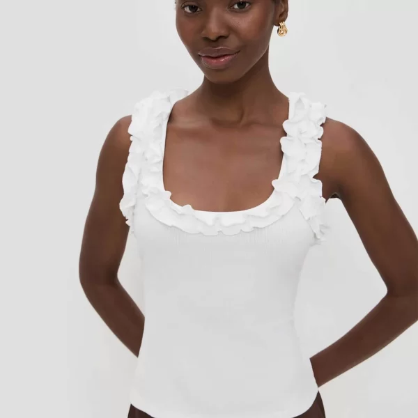 Roame γυναικείο αμάνικο τοπ με βολάν 