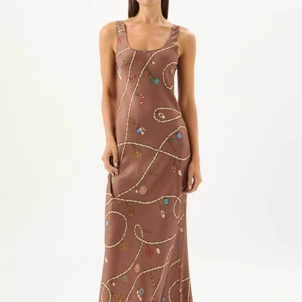 Roame γυναικείο maxi φόρεμα αμάνικο 