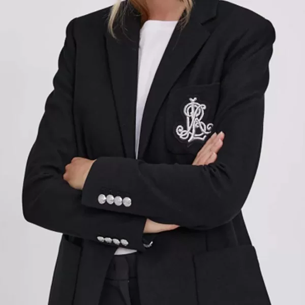 Lauren Ralph Lauren γυναικείο σακάκι με logo patch και μεταλλικά κουμπιά 