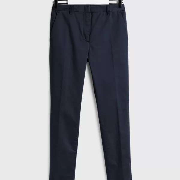 Gant γυναικείο παντελόνι Tech Prep™ Satin Slacks - 4150135 Μπλε Σκούρο