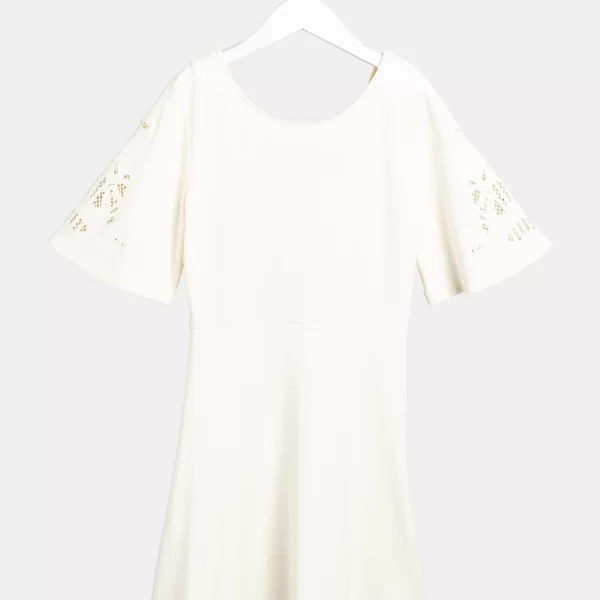 Gant γυναικείο mini φόρεμα με δαντέλα στα μανίκια - 4204355 Κρέμ