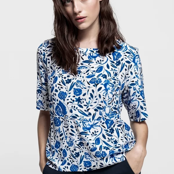 GANT Gant γυναικεία μπλούζα floral μανίκια 3/4 - 4301075 Μπλε