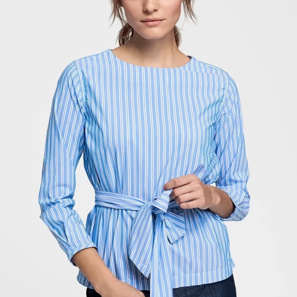 Gant γυναικεία ριγέ μπλούζα με ζώνη Tech Prep™ Broadcloth - 4311074