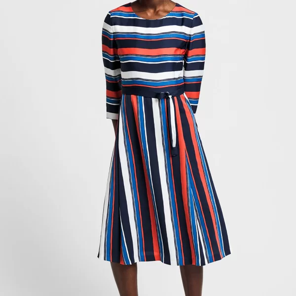 Gant γυναικείο midi φόρεμα flared - 4501051 Μπλε