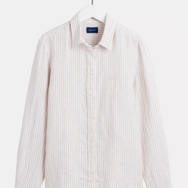 Gant γυναικείο ριγέ πουκάμισο λινό - 4321020 Μπεζ