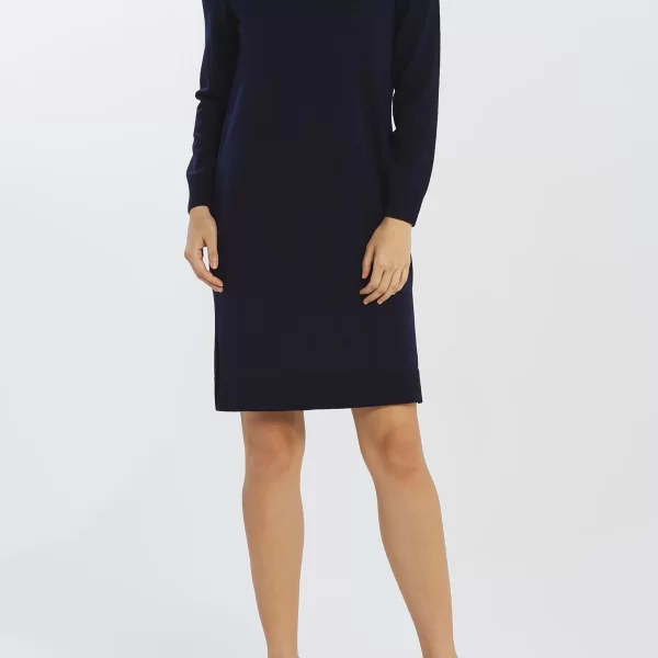 Gant γυναικείο mini φόρεμα μάλλινο μονόχρωμο - 4502009 Μπλε Σκούρο