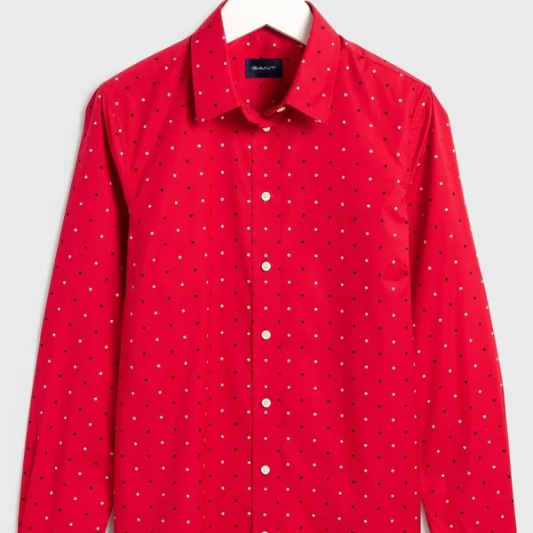 Gant γυναικείο πουκάμισο με μικροσχέδιο - 4322030 Κόκκινο