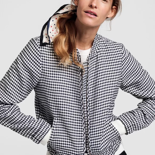 Gant γυναικείο bomber σε καρό σχέδιο - 4700113 Μπλε Σκούρο