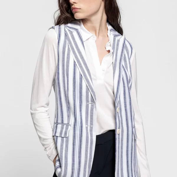 Gant γυναικείο αμάνικο ριγέ σακάκι - 4770053 Γαλάζιο