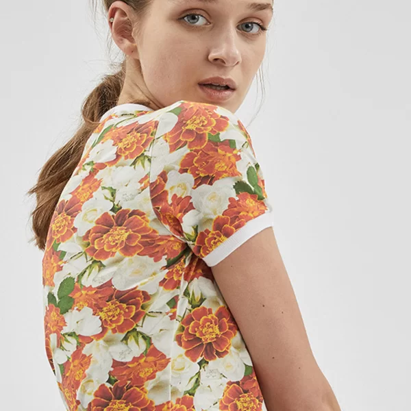 Γυναικεία μπλούζα polo φλοράλ Fortuna La Martina - LWP007-PK074 Πορτοκαλί
