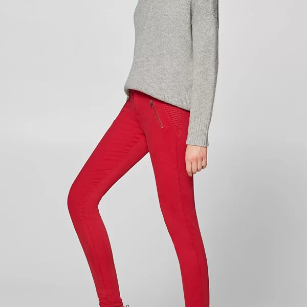 Esprit γυναικείο shaping παντελόνι με τσέπες - 128EE1B022 Κόκκινο