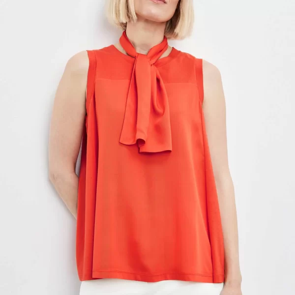 Gerry Weber γυναικείο αμάνικο τοπ μονόχρωμο - 170247-35034 Πορτοκαλί
