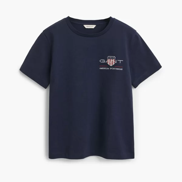 Gant γυναικείο T-shirt με κεντημένο graphic logo Regular Fit - 4200277 Μπλε Σκούρο
