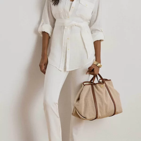 LAUREN RALPH LAUREN Lauren Ralph Lauren γυναικείο παντελόνι με ελαστική μέση Skinny Fit - 200631310013 Λευκό