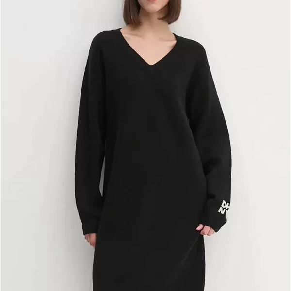 DKNY γυναικείο midi φόρεμα μονόχρωμο - D2G4A160 Μαύρο