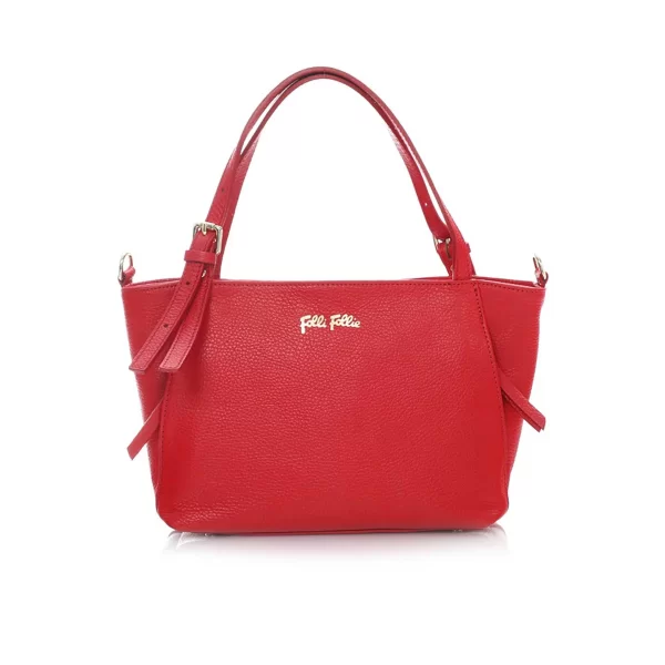 Folli Follie γυναικεία μεσαία κόκκινη δερμάτινη τσάντα χειρός 