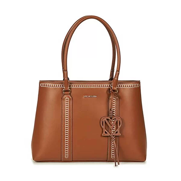 Love Moschino γυναικεία τσάντα ώμου με μεταλλικό λογότυπο - JC4089PP1OLI0 Καμηλό