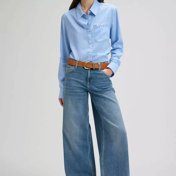 Lee® γυναικεία δερμάτινη ζώνη με μεταλλική αγκράφα 