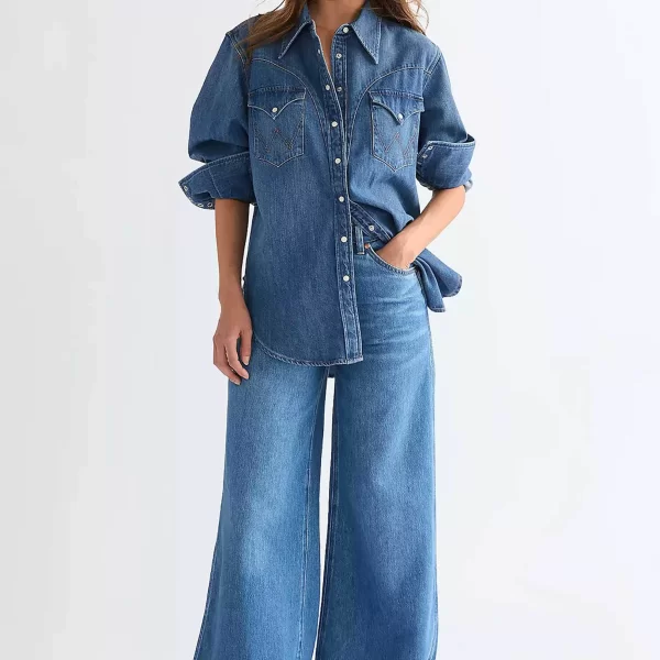 Wrangler® γυναικείο τζιν παντελόνι πεντάτσεπο Loose Wide Fit 