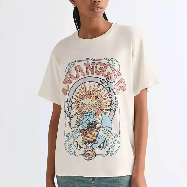 Wrangler® γυναικείο T-shirt με graphic logo print Relaxed Fit 