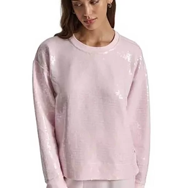 DKNY DKNY γυναικεία μπλούζα φούτερ με παγιέτες - DJ6T1655 Ροζ