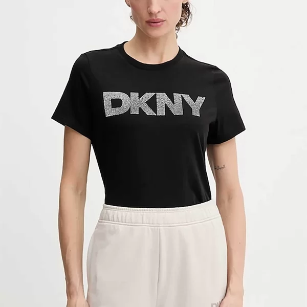 DKNY γυναικείο T-shirt με logo print απο στρας - DP6T1557 Μαύρο