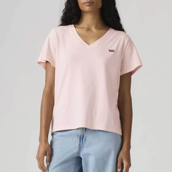 Levi's® γυναικείο T-shirt με V και λογότυπο Standard Fit 