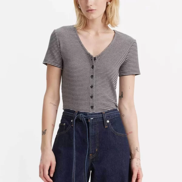 Levi's® γυναικείο τοπ με ριγέ σχέδιο και V Slim Fit 