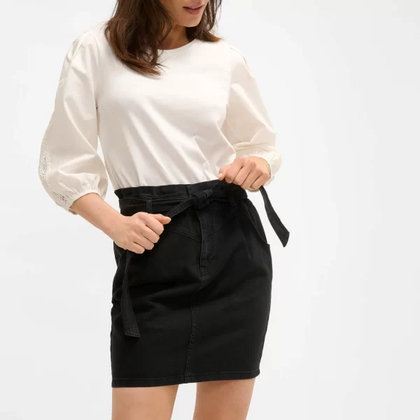 Orsay γυναικεία mini denim φούστα με ζώνη - 726338-660000 Μαύρο