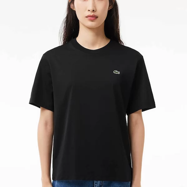 Lacoste γυναικείο T-shirt με κεντημένο λογότυπο Relaxed Fit - TF7215 Μαύρο