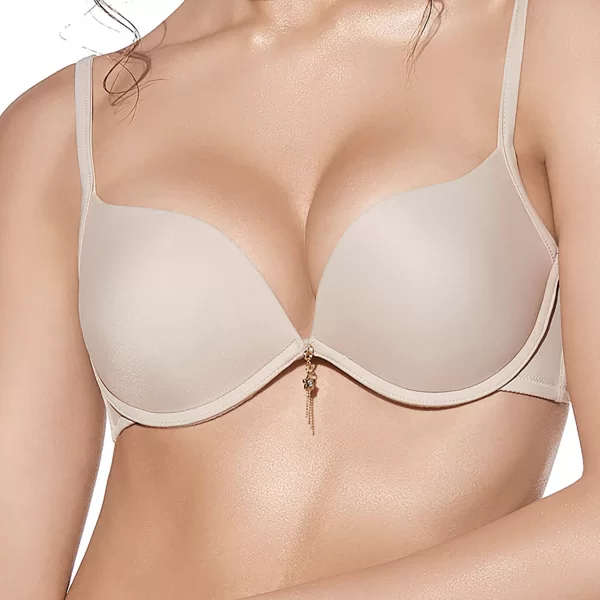 Selene γυναικείο σουτιέν με push-up cups και διακοσμητική μεταλλική λεπτομέρεια 