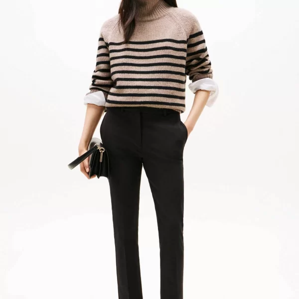 Tommy Hilfiger γυναικείο παντελόνι μονόχρωμο Slim Fit - WW0WW48350 Μαύρο