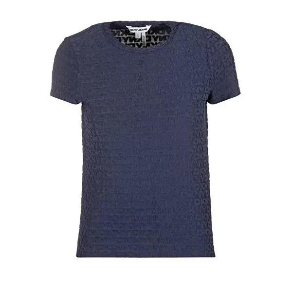 DKNY γυναικεία μπλούζα με all-over logo print μονόχρωμη - DJ5T1571 Σκούρο Μπλε