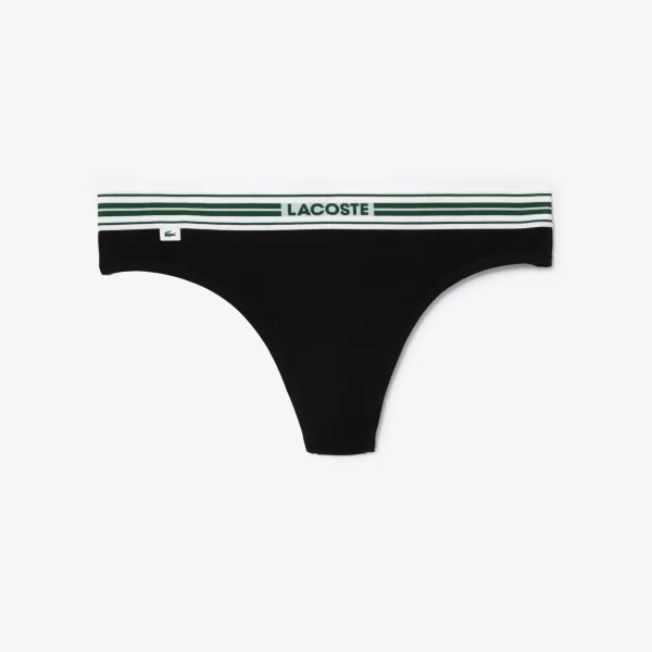 Lacoste γυναικείο εσώρουχο string brief με λογότυπο - 8F5198-00 Μαύρο