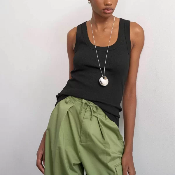 Topshop γυναικείο τοπ μονόχρωμο αμάνικο 