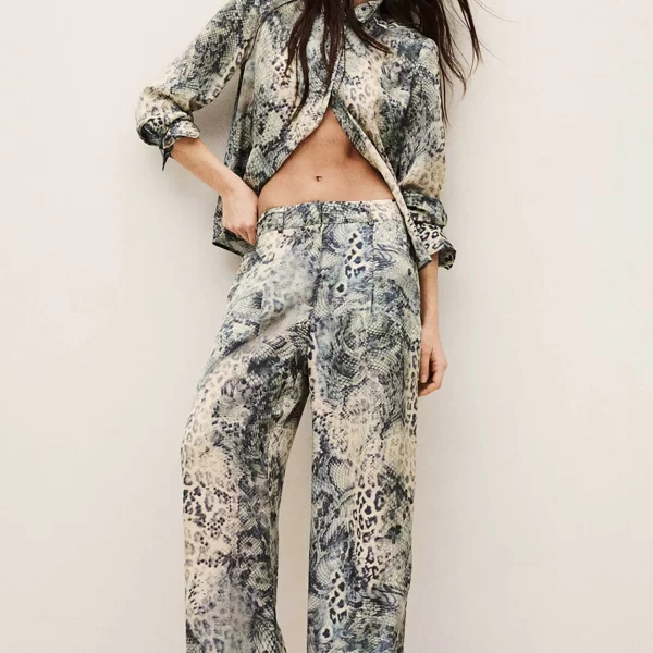 ba&sh γυναικείο παντελόνι με snake print 
