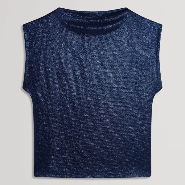 Ted Baker γυναικείο αμάνικο τοπ με γυαλιστερή όψη 