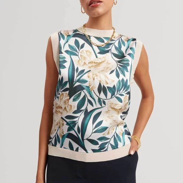 Ted Baker γυναικείο αμάνικο τοπ με floral σχέδιο 