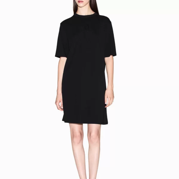 Armani Exchange γυναικείο mini φόρεμα με monogram από στρας - XW000825AF10356 Μαύρο