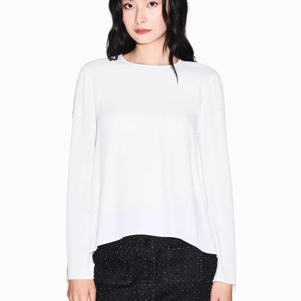 ARMANI EXCHANGE Armani Exchange γυναικεία μπλούζα με ασύμμετρο τελείωμα - XW001796AF16117 Λευκό