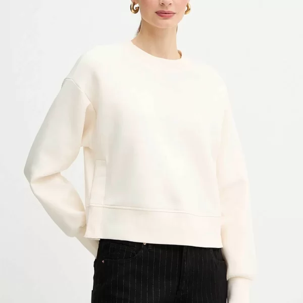 Armani Exchange γυναικεία cropped μπλούζα φούτερ με monogram - XW001828AF10818 Λευκό