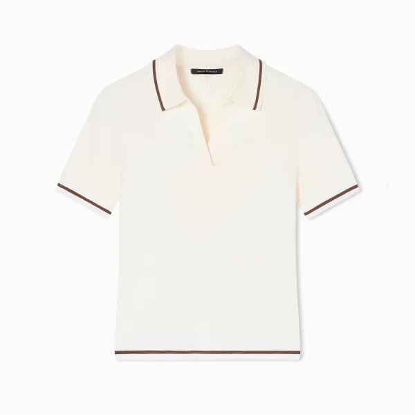 ARMANI EXCHANGE Armani Exchange γυναικεία πλεκτή μπλούζα πόλο με contrast trims - XW001897AF10352 Λευκό