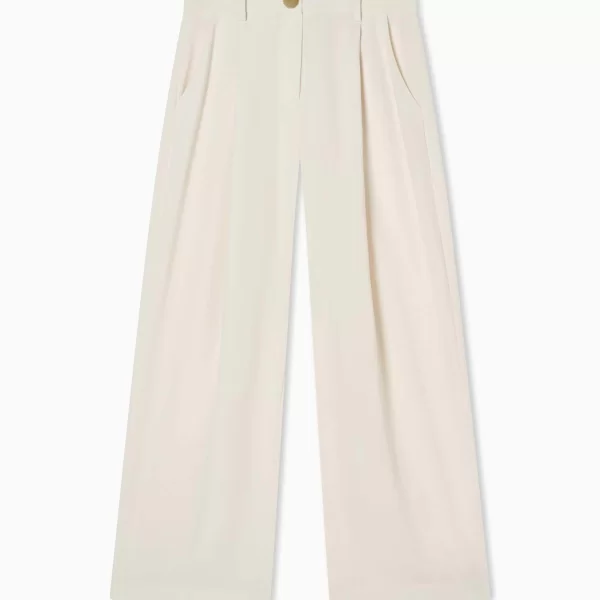 Armani Exchange γυναικείο παντελόνι με σούρες Regular Fit - XW001949AF21555 Λευκό