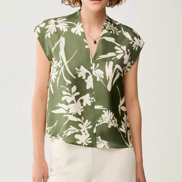 Pennyblack γυναικεία μπλούζα μεταξωτή με floral print 